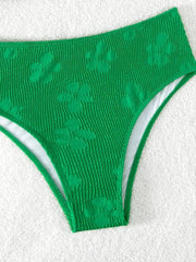 Green 3D Floral Bikini Set