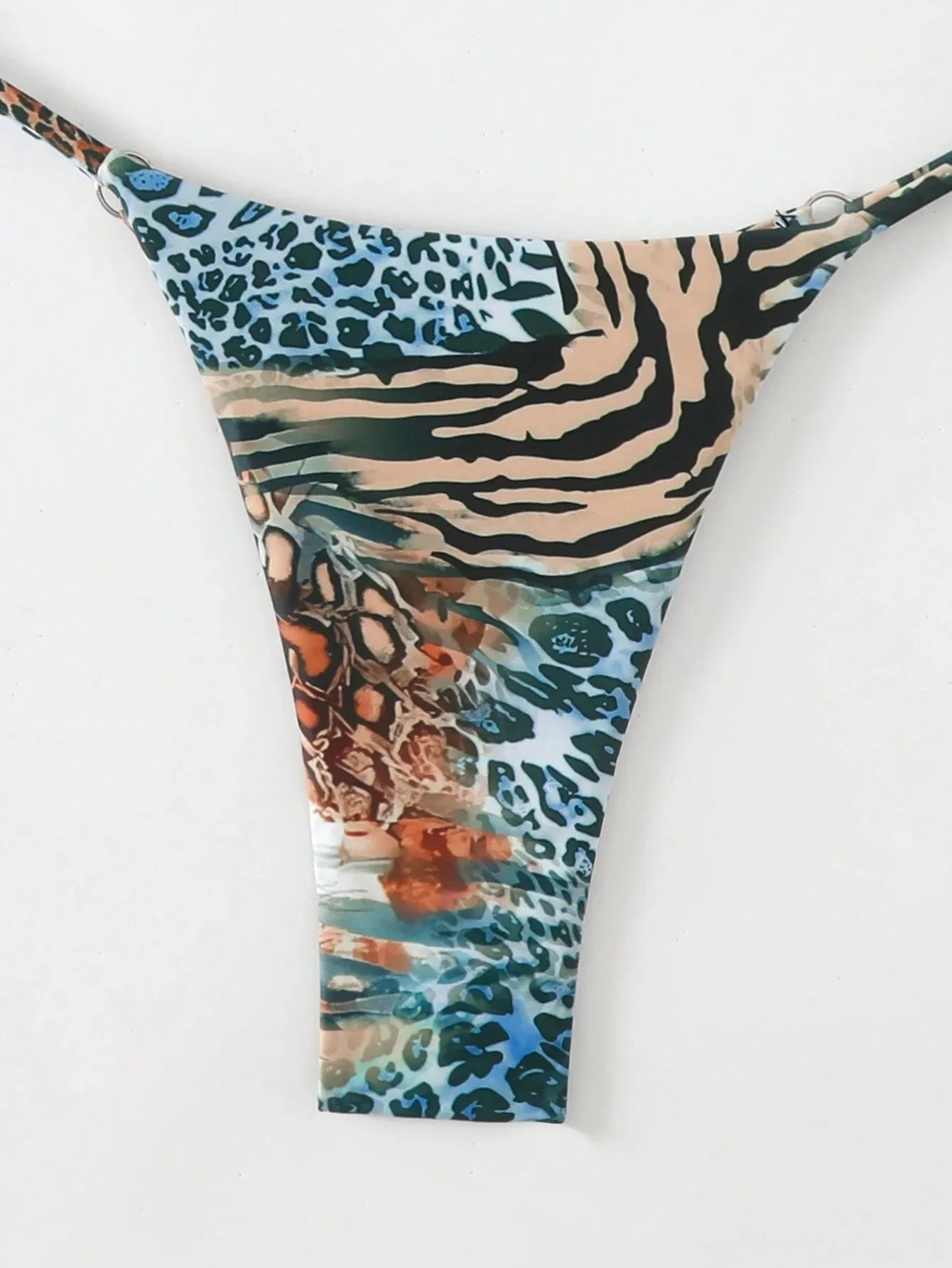 Green Leopard Print Micro Bikini Halter Push Up Triangle Swimwear Bathing Swimming Suit Thong Swimsuit
