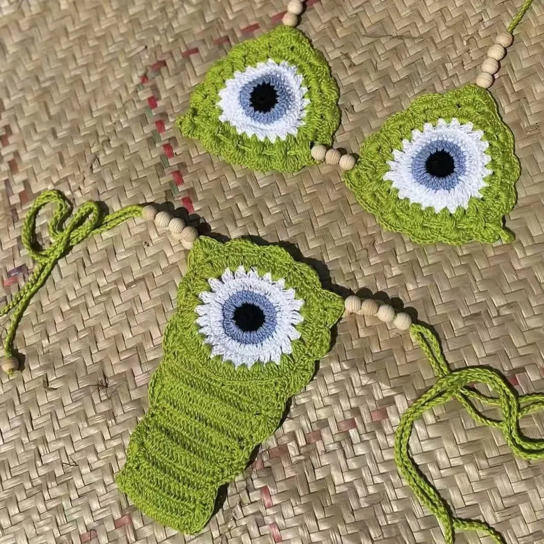 Hand Woven Bikini Mujer Green Patchwork Bead String Strap Micro Swimsuit Beach Bathing Suit Knitted Swimwear