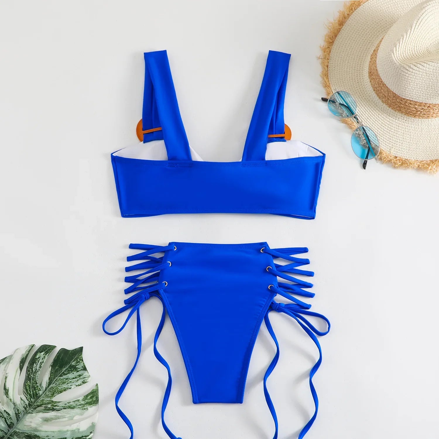 Hollow Out Bandage High Waist Bikini Set