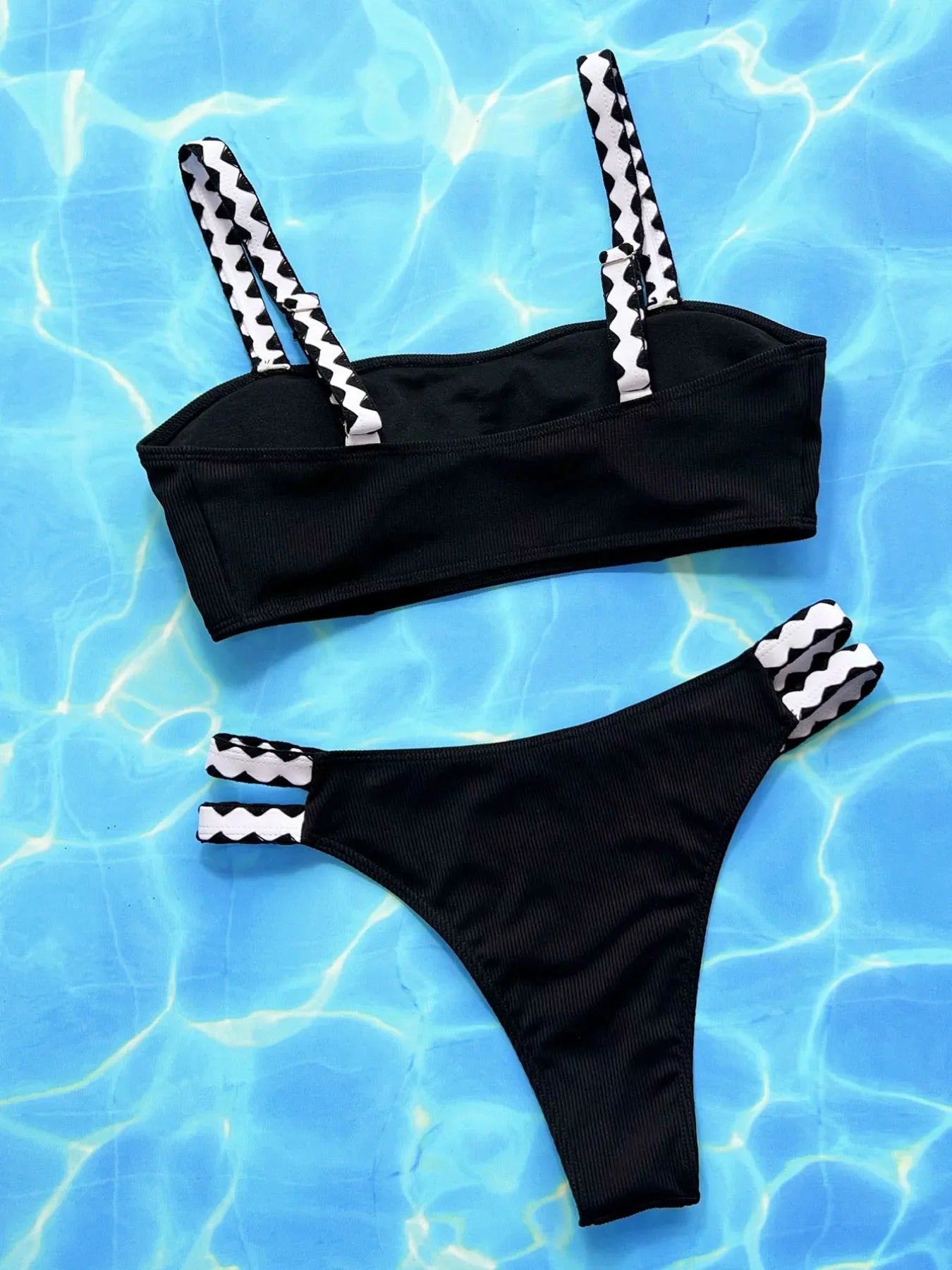 Hollow Out High Waist Bikinis Sets
