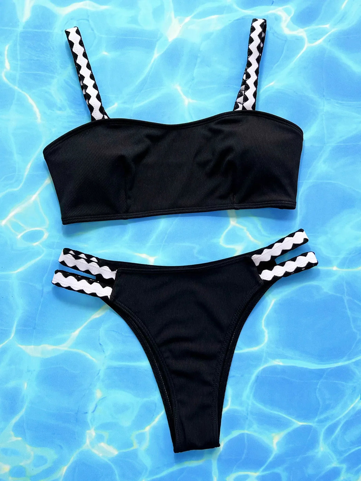 Hollow Out High Waist Bikinis Sets