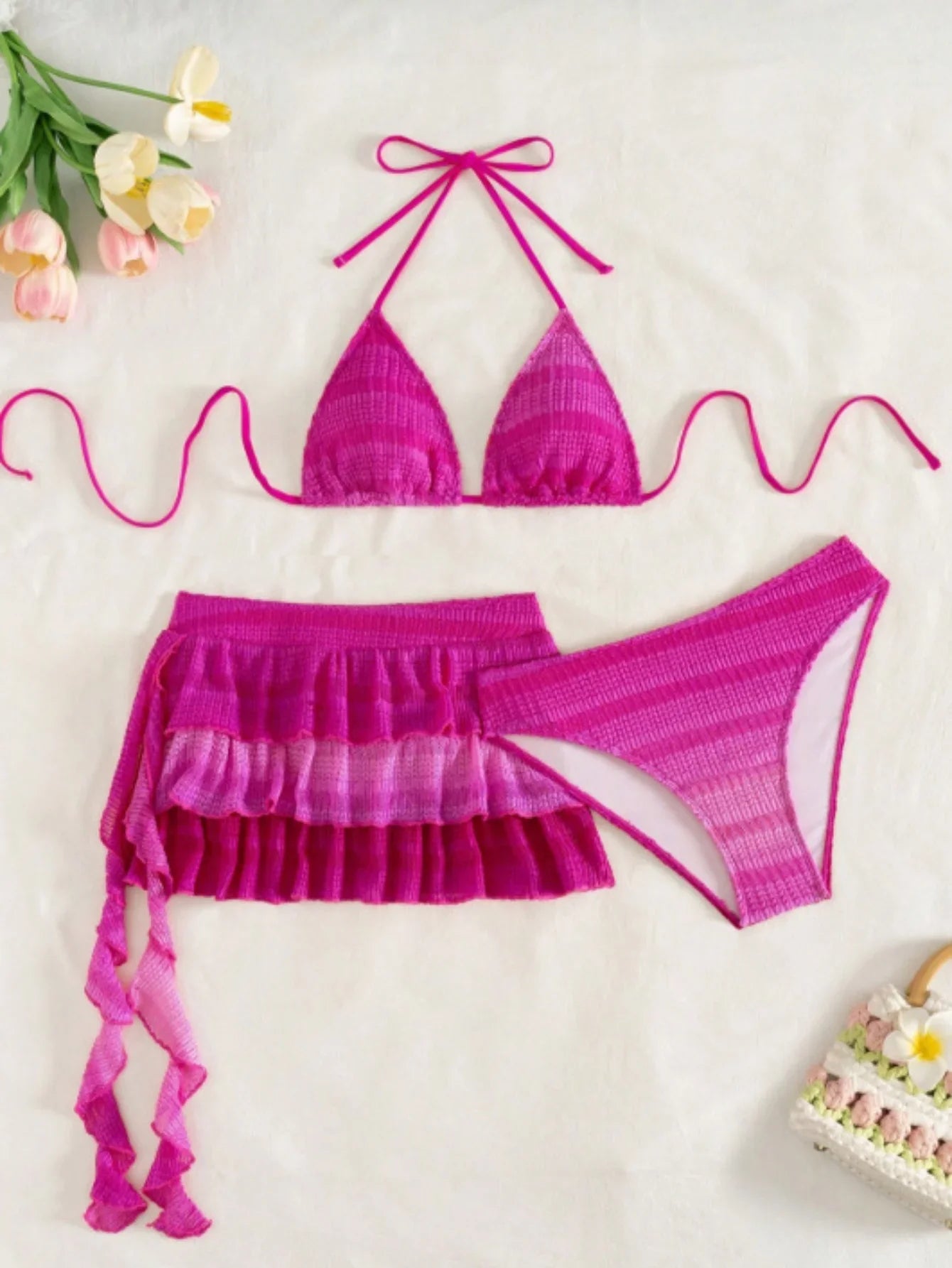 Pink Gradient Bikini Set