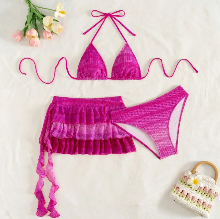 Pink Gradient Bikini Set