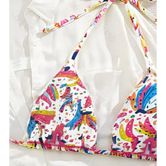Pink Graffiti Print Bikini Set