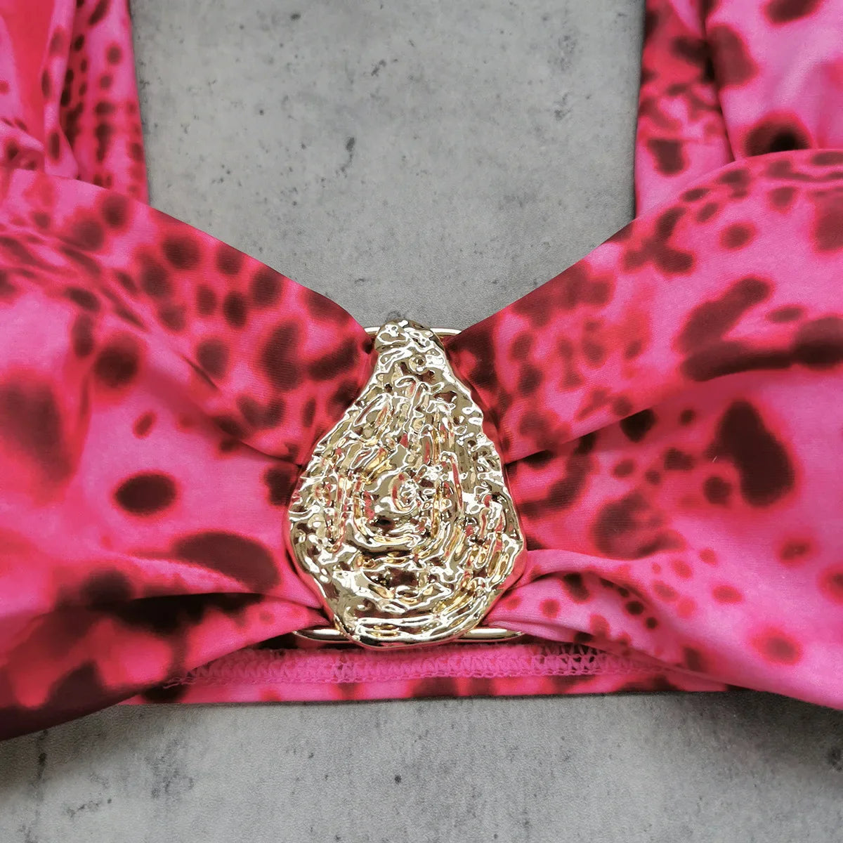 Pink Leopard Print Bikini Set