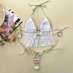 Leopard Print Gradient Bikini Set