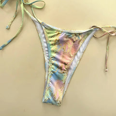 Leopard Print Gradient Bikini Set