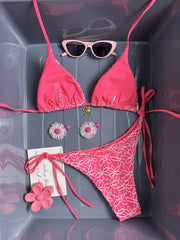 Mesh Flower Bikinis Sets