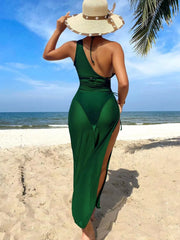 Mesh Long Dress 3 Piece Bikini Set