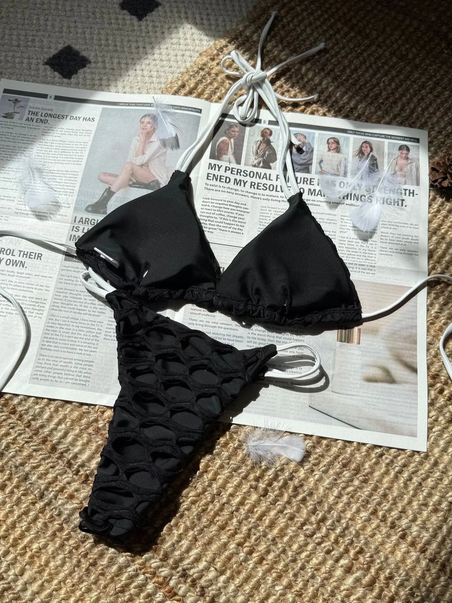 Mesh Patchwork Bikinis Sets