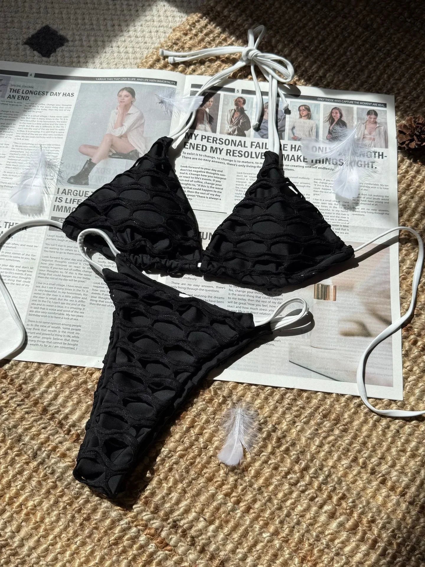 Mesh Patchwork Bikinis Sets