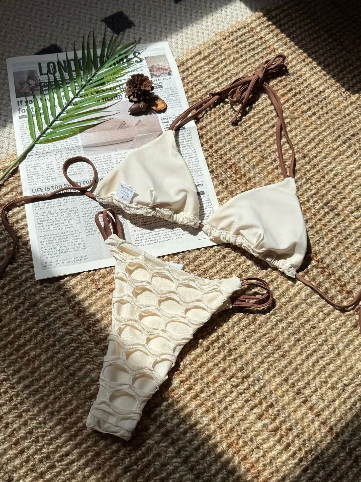 Mesh Patchwork Bikinis Sets