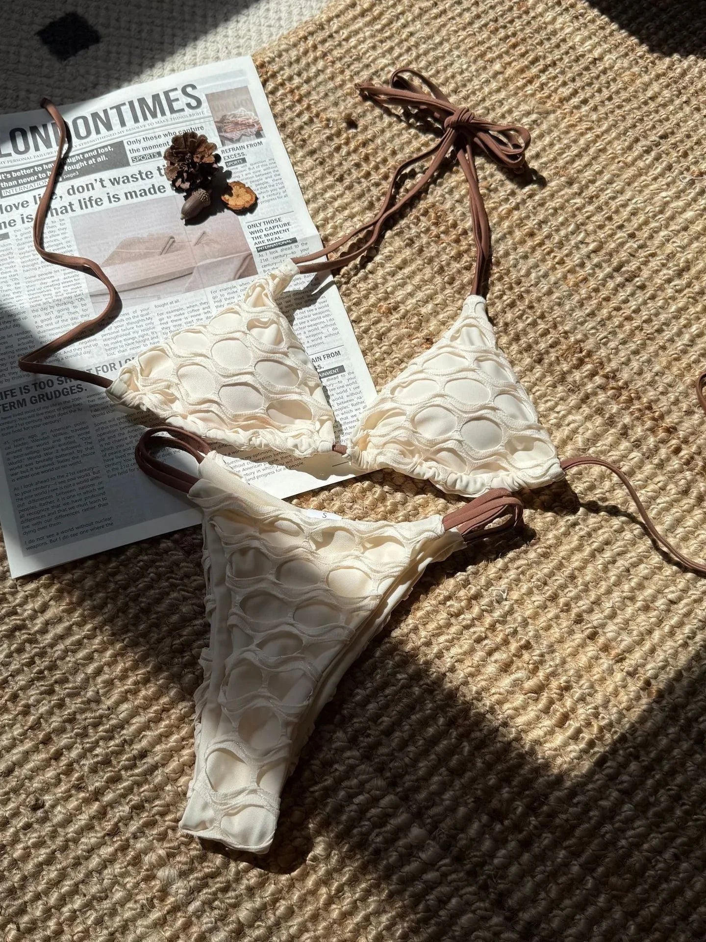 Mesh Patchwork Bikinis Sets