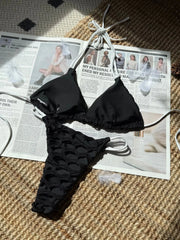 Mesh Patchwork Bikinis Sets