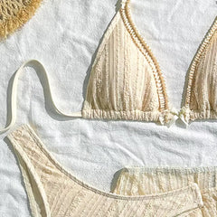 Mesh Ruffles Skirt 3 Piece Bikini Set