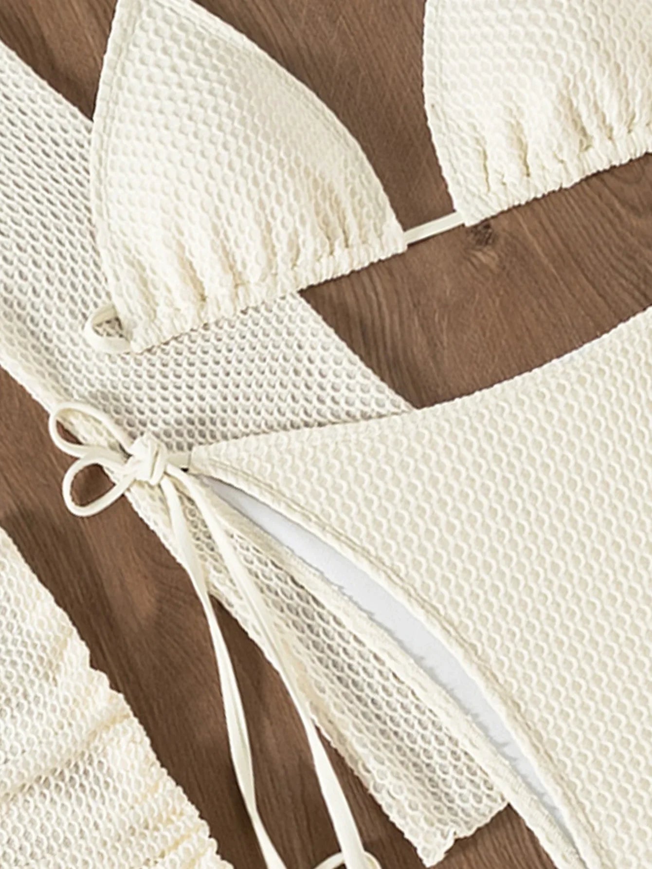 Mesh White 4 Piece Bikini Set