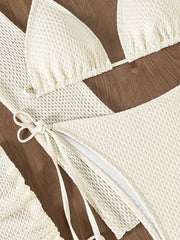 Mesh White 4 Piece Bikini Set