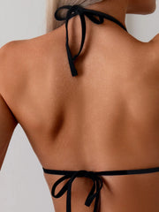 Metal Buckle Thong Bikini Brazilian Halter Push Up Micro Swimsuit Bathing Suit Slimming Swimwear Biquini