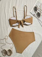 Metal Shell High Waist Bikini Set