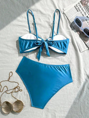 Metal Shell High Waist Bikini Set