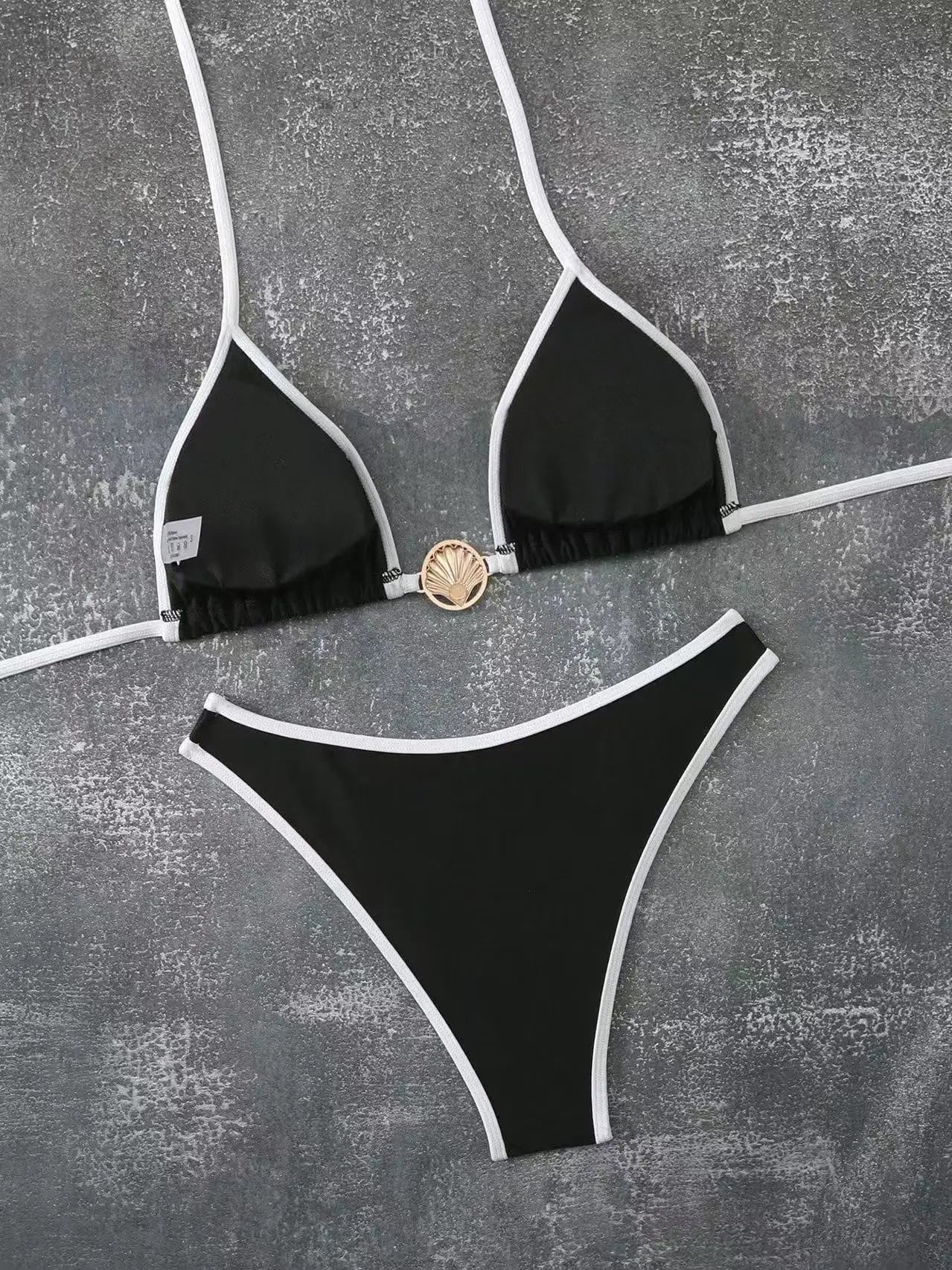 Metal Shell Ornament Bikini Set