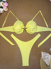 Metal Starfish Ornament Bikini Set