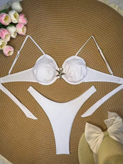 Metal Starfish Ornament Bikini Set