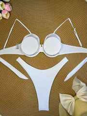 Metal Starfish Ornament Bikini Set