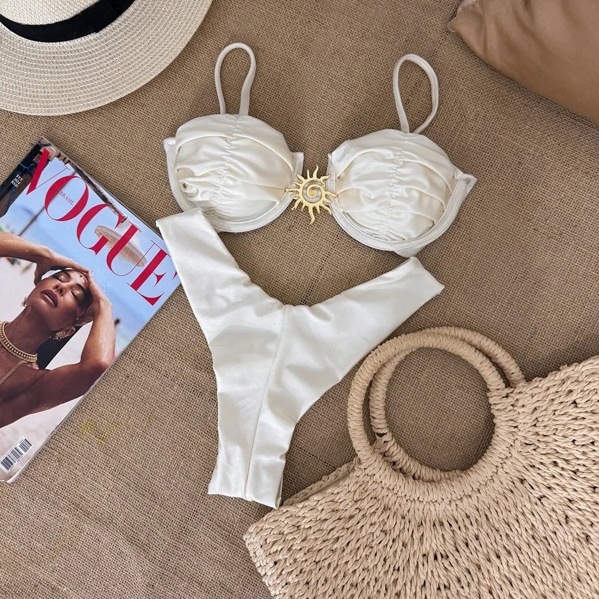 Metal Sun Ornament Bikini Set