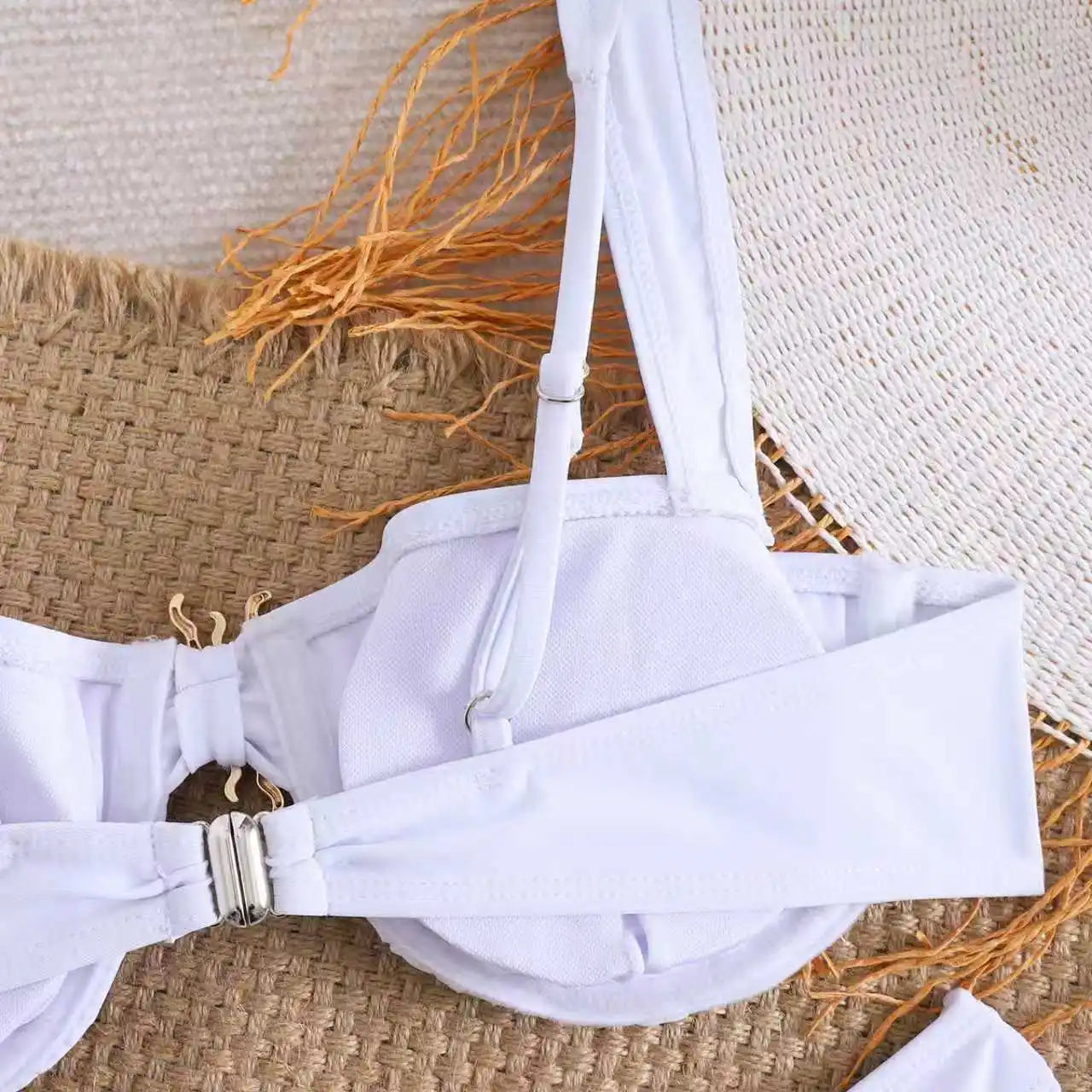 Metal Sun Ornament Thong Bikini Set