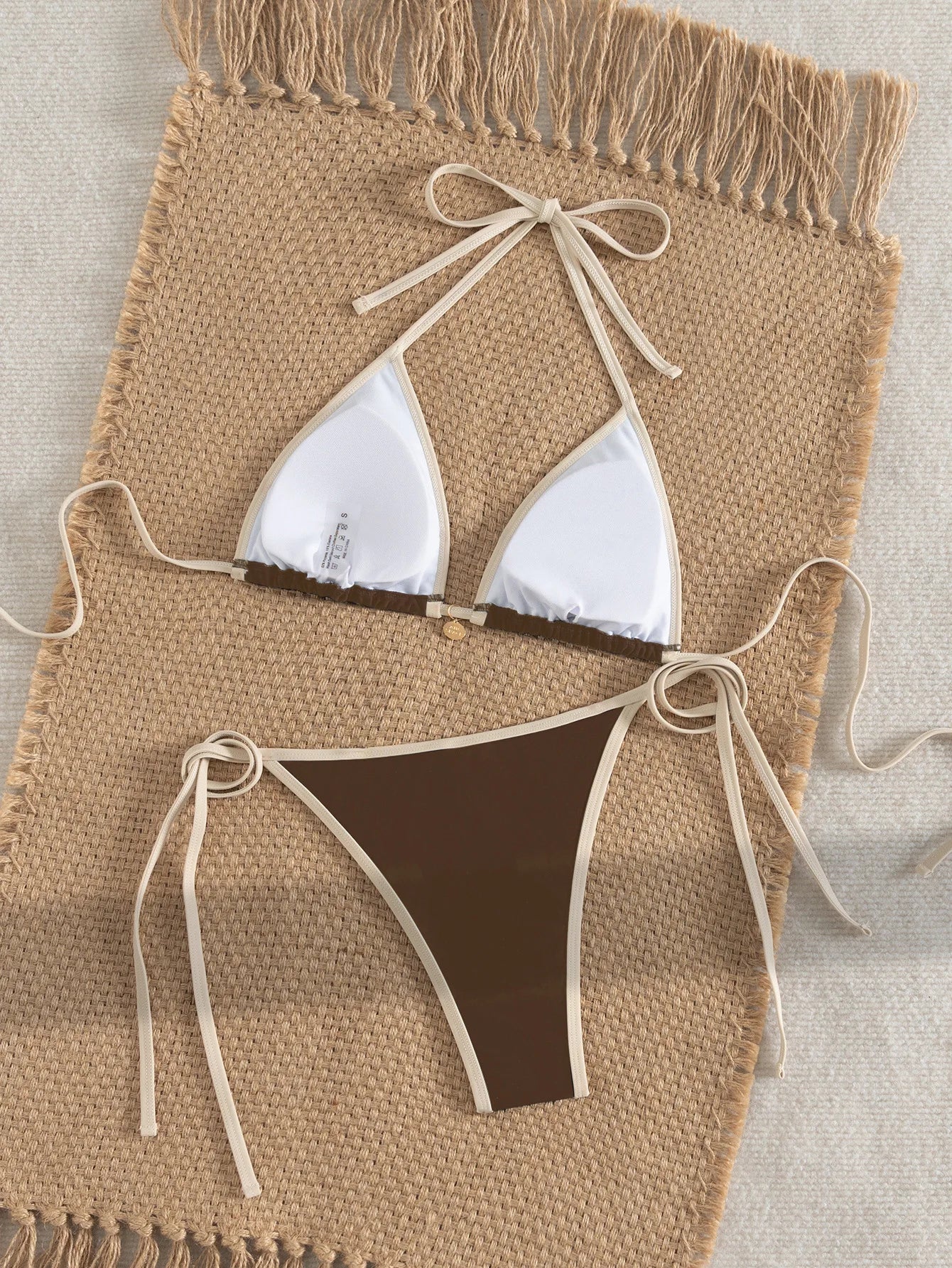 Navy Patchwork Bikini Set