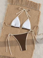 Navy Patchwork Bikini Set