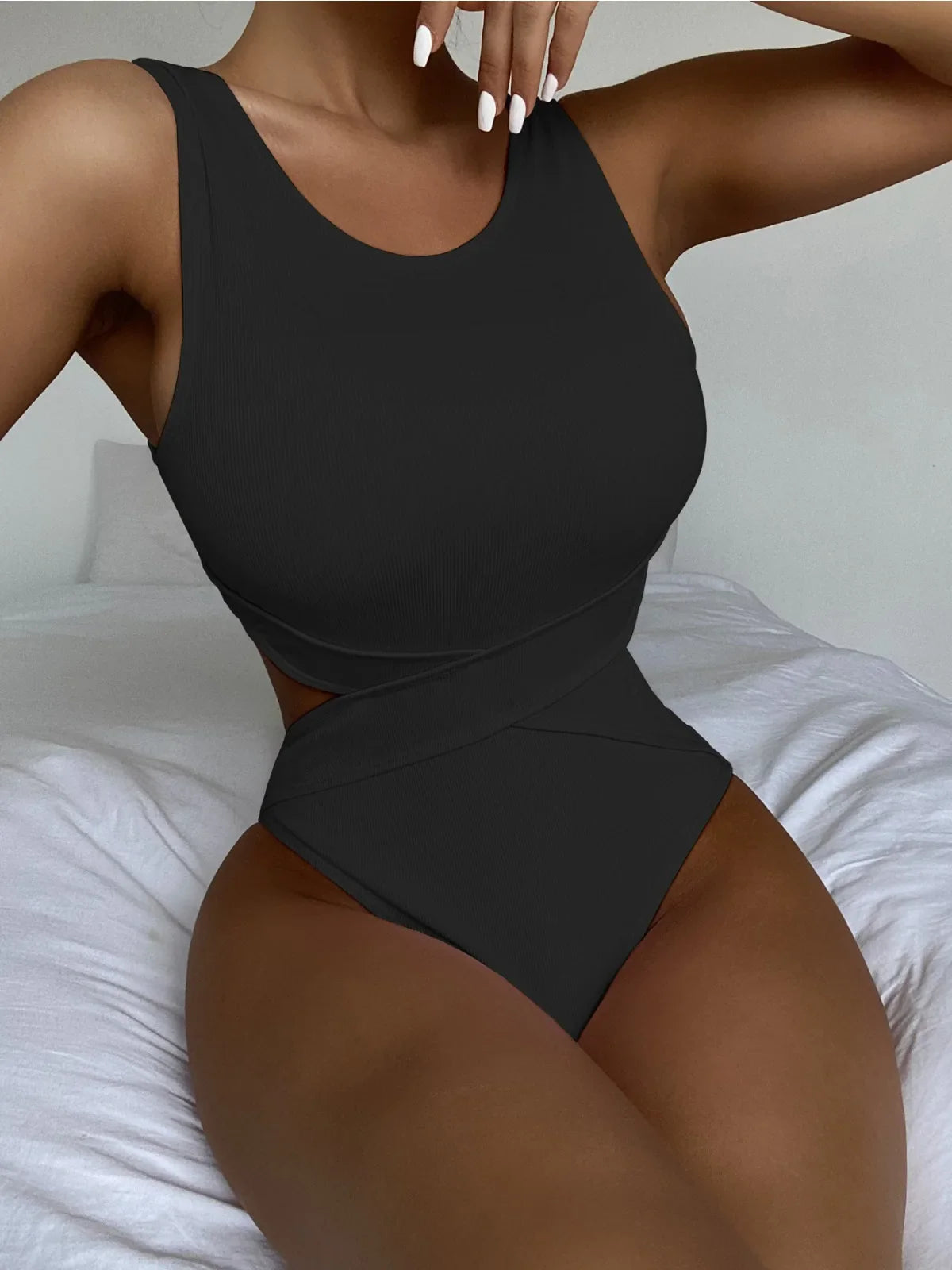 Neon Orange One Piece Swimsuit Solid High Cut Swimwear Push Up Backless Beach Monokini Bathing Suits Bodysuit 2026