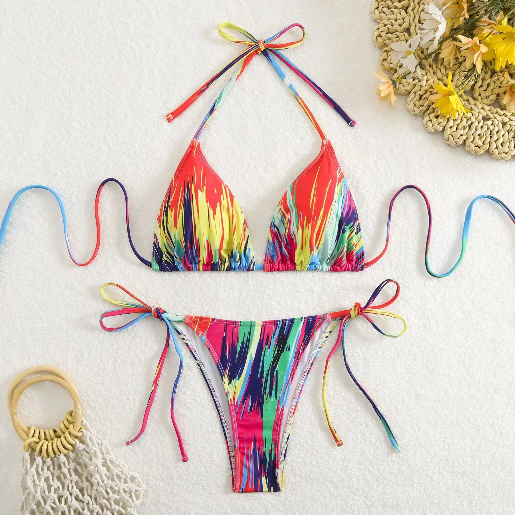 Orange Colorful Bikini Set