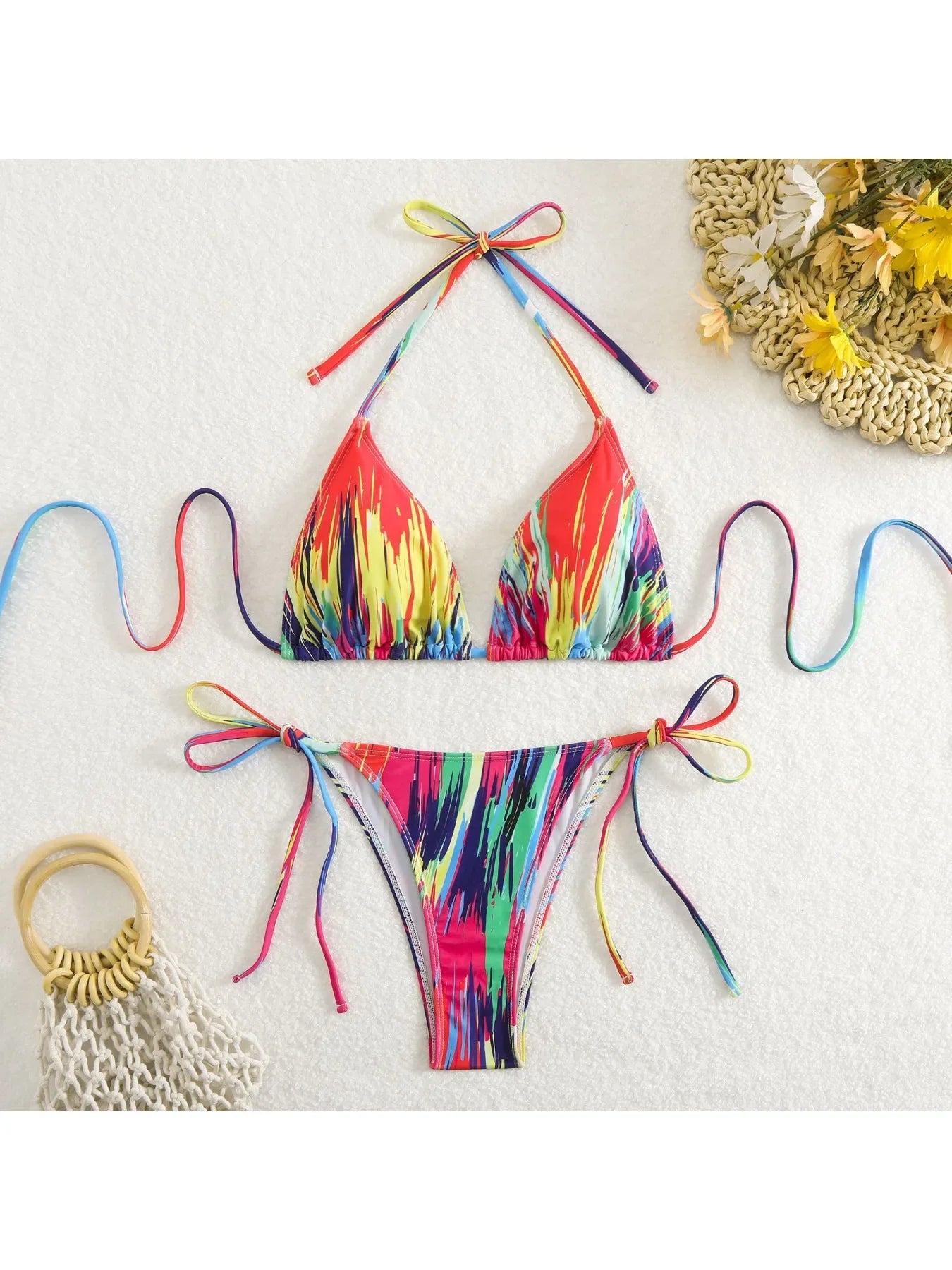 Orange Colorful Bikini Set