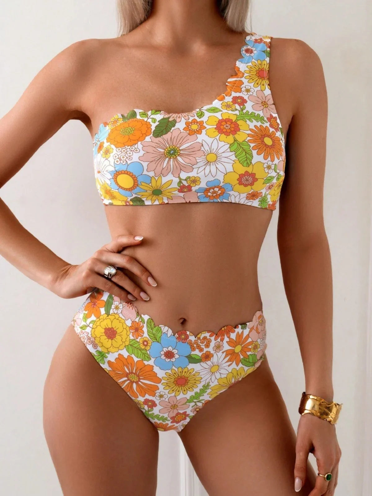 Orange Print Bikini Set