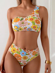 Orange Print Bikini Set