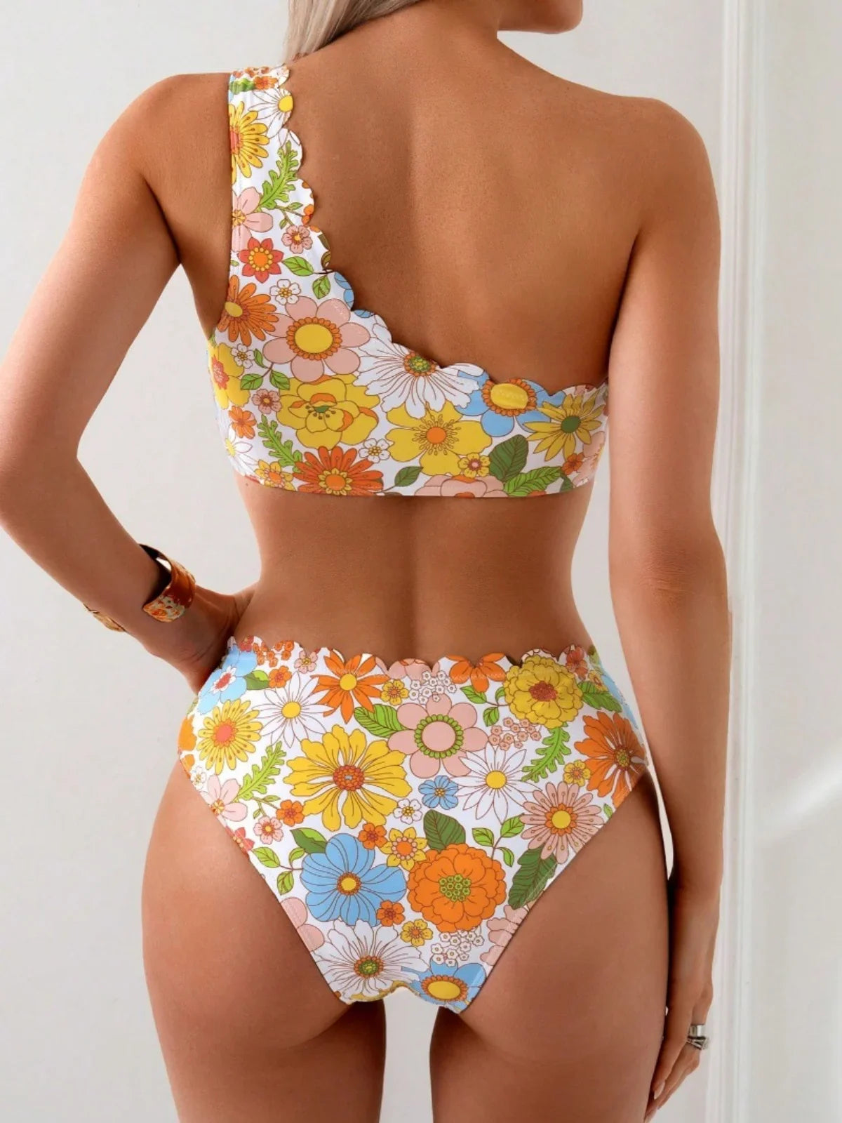 Orange Print Bikini Set