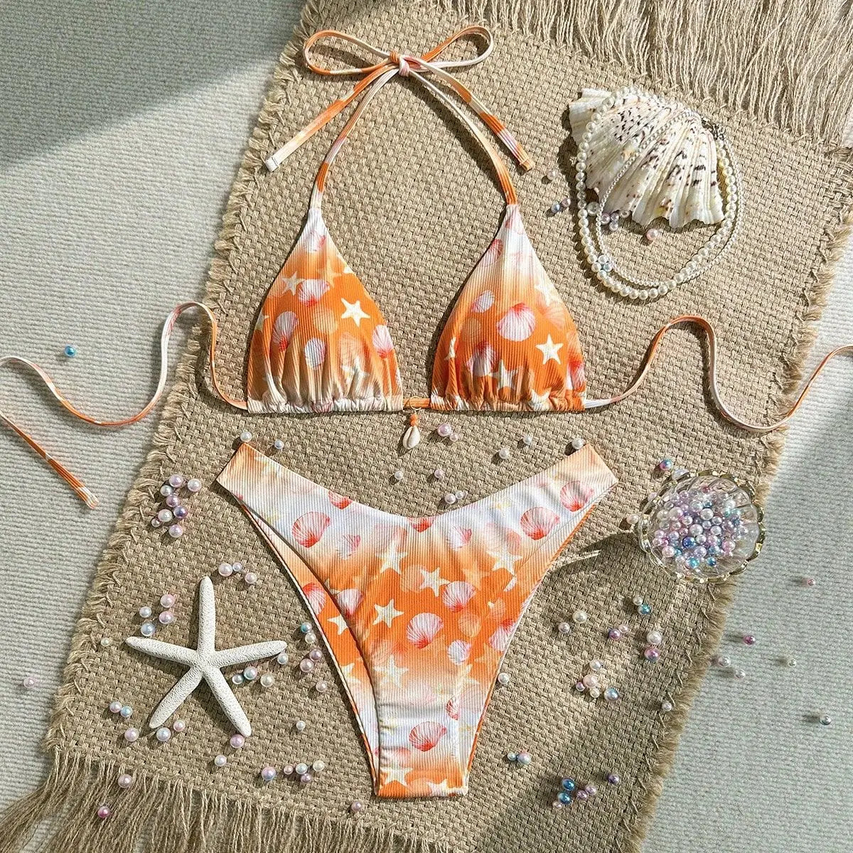 Orange Tie Dye Gradient Bikini Set