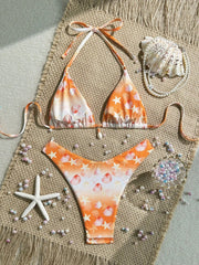 Orange Tie Dye Gradient Bikini Set