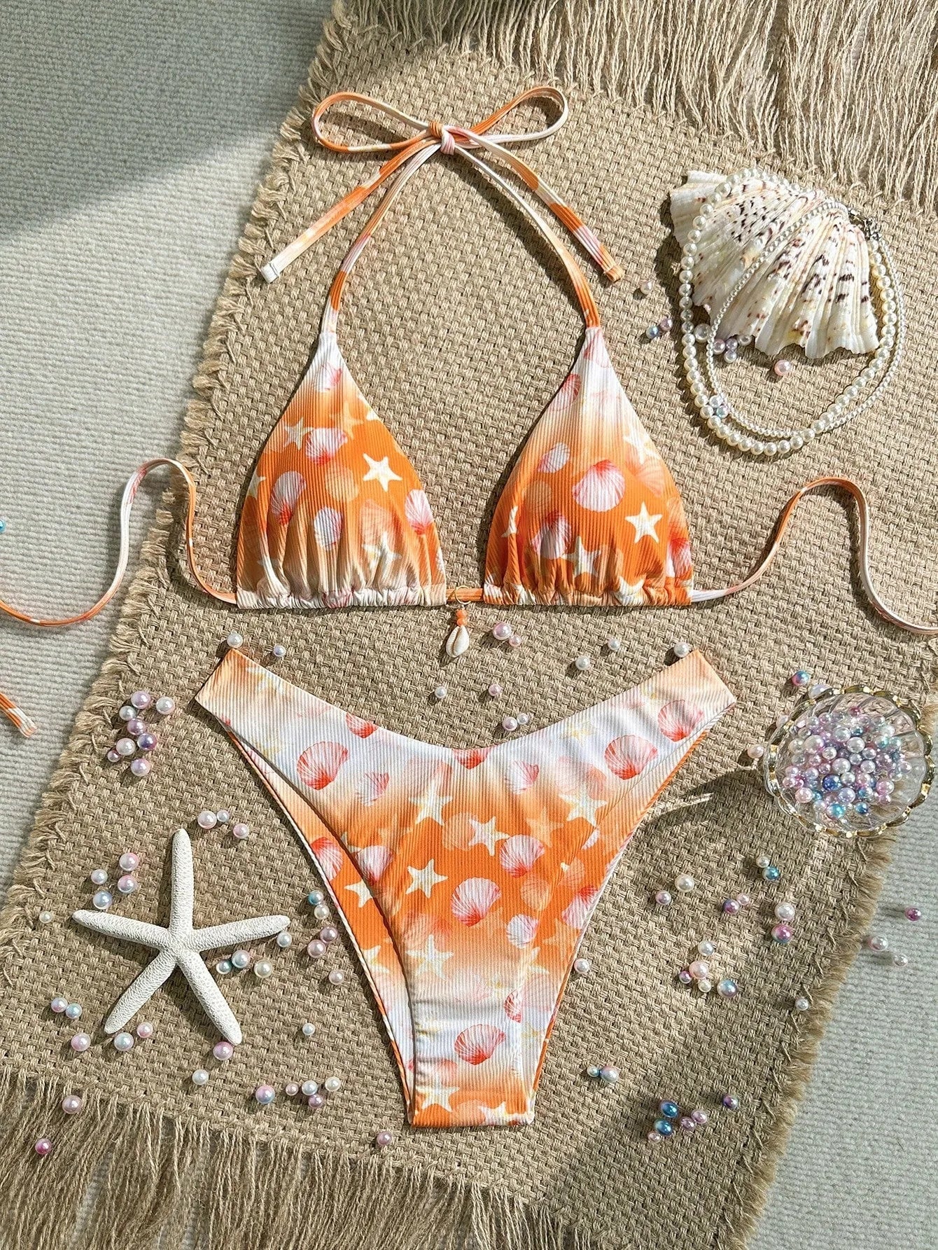 Orange Tie Dye Gradient Bikini Set