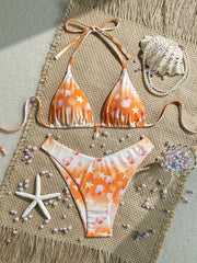 Orange Tie Dye Gradient Bikini Set