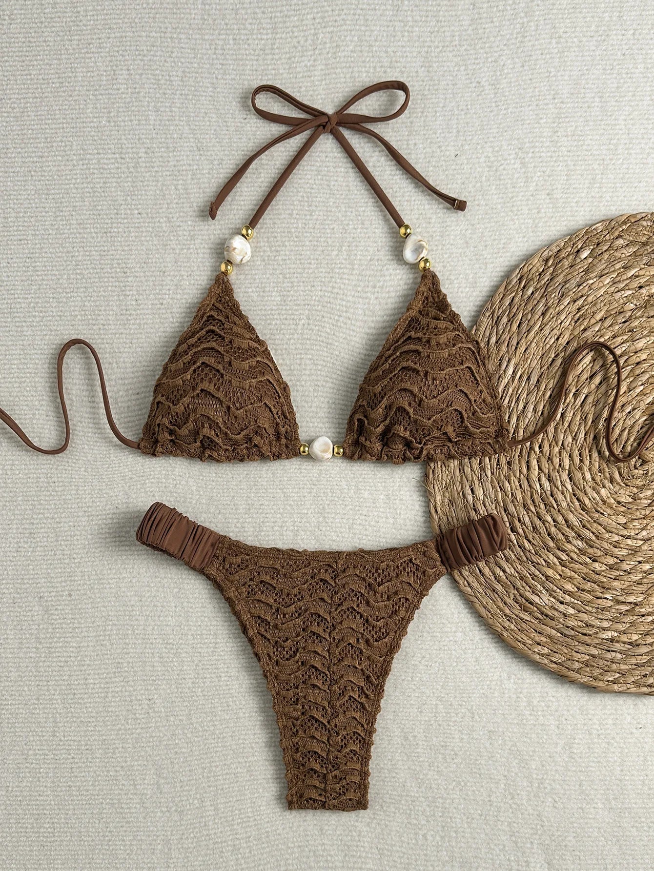 Pink Black Bikini Set