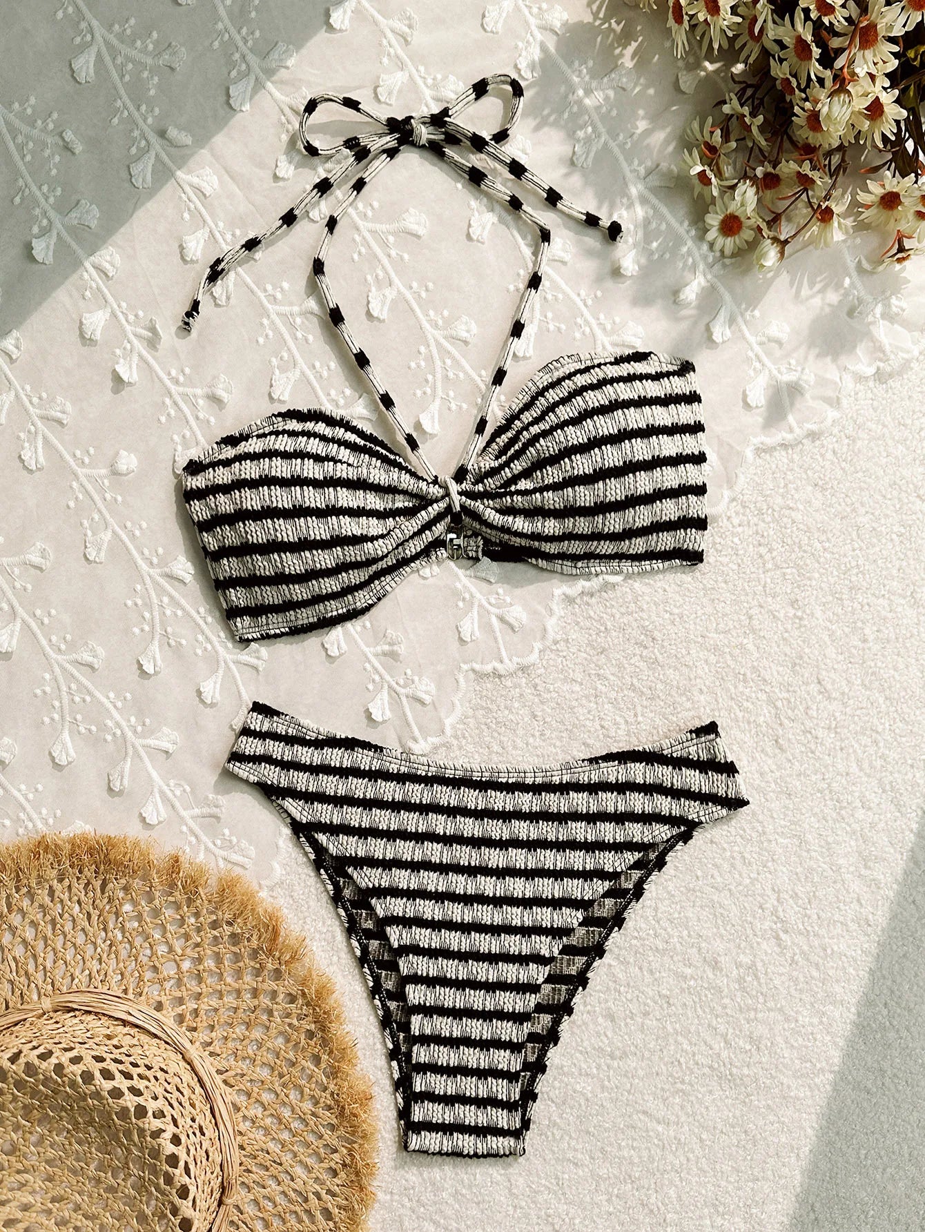 Pink Stripe Bikini Set