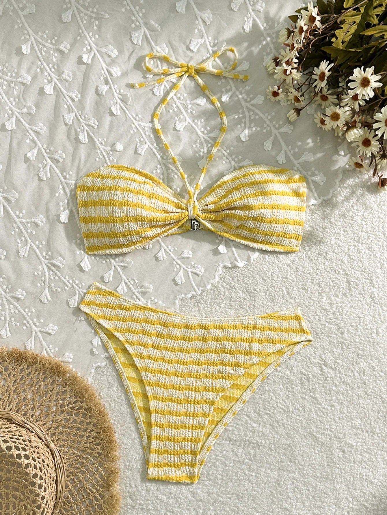 Pink Stripe Bikini Set