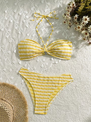 Pink Stripe Bikini Set