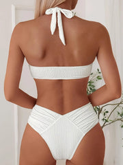 Pleate High Waist Bikini Set