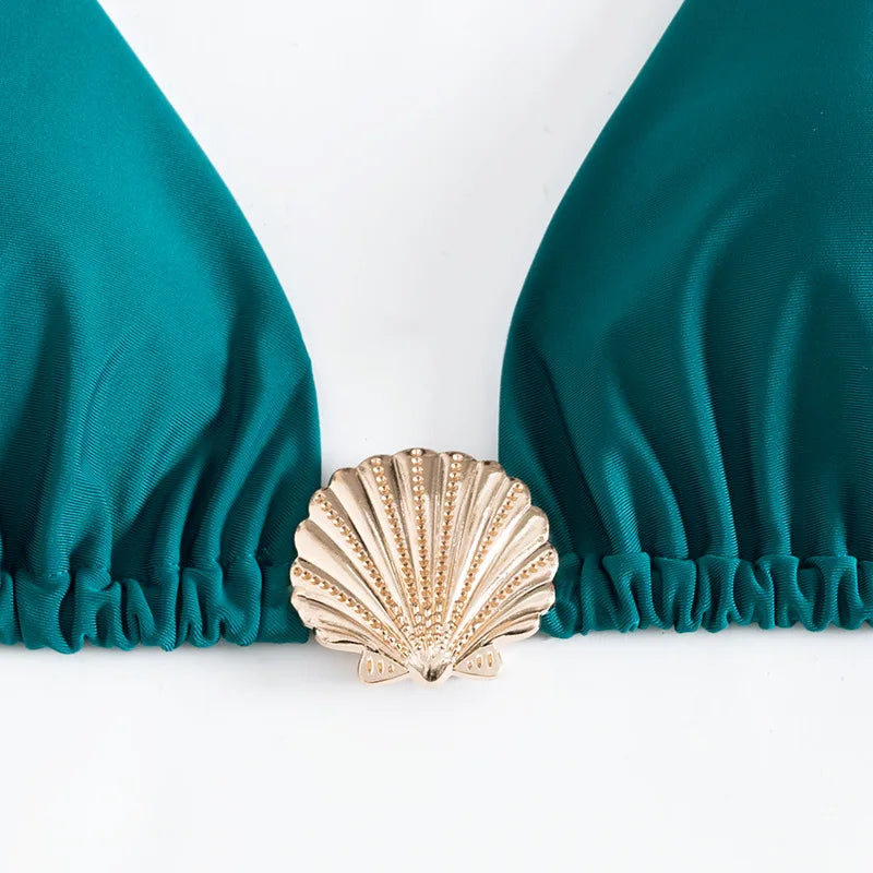 Pleate Long Skirt 3 Piece Bikini Set