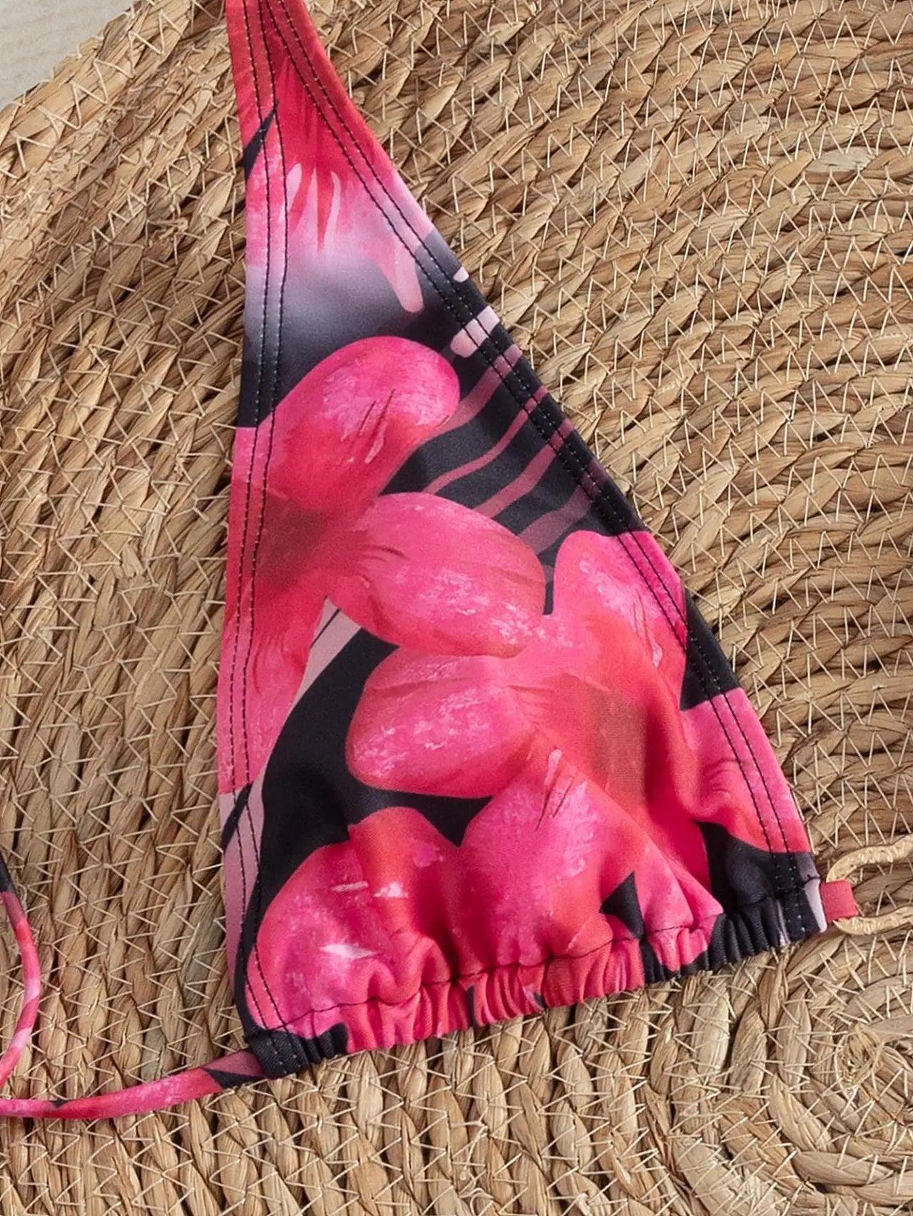 Red Floral Print Bikini Set